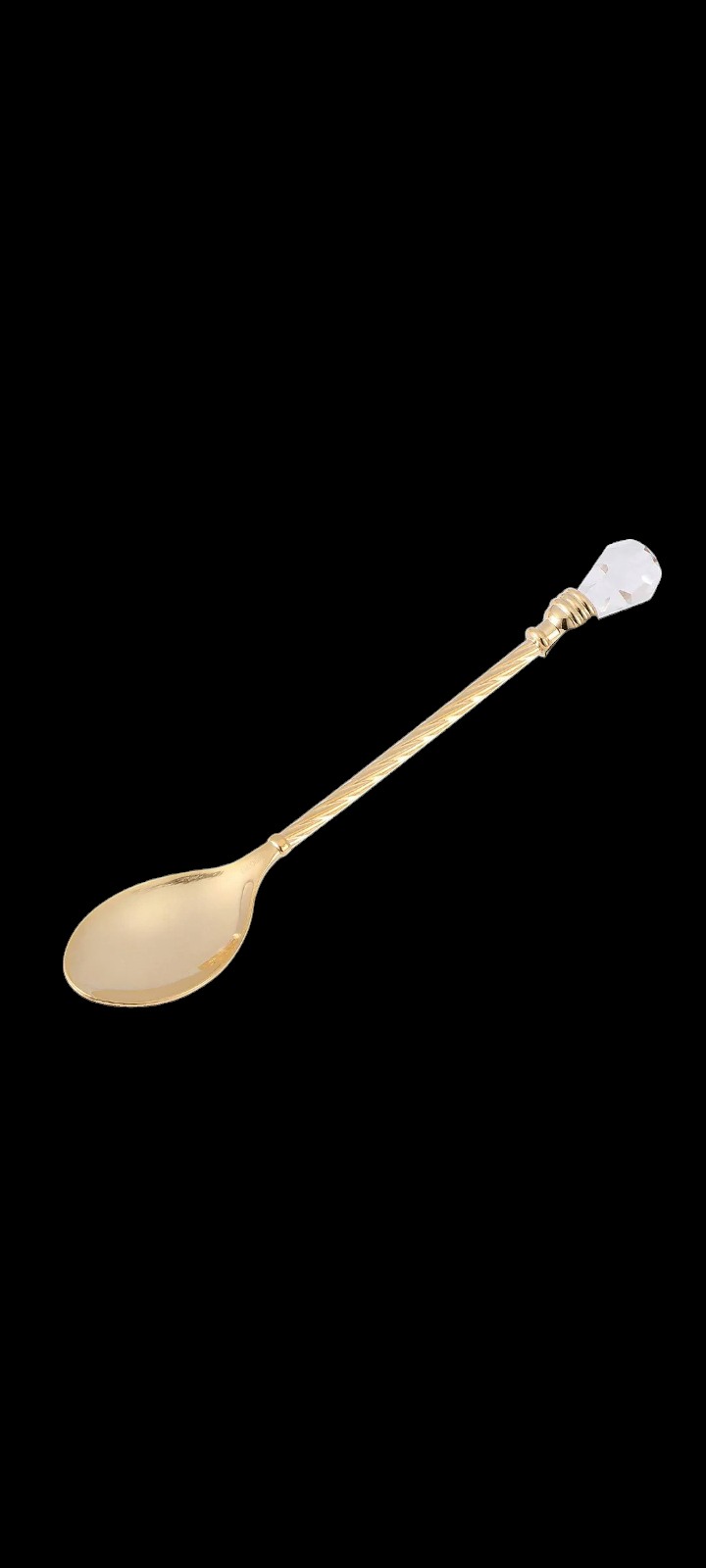24K Gold Plated Sugar Bowl Honey Dish Candy Dish Glass Bowl - Contemporary Design with Crystal Studded Spoon