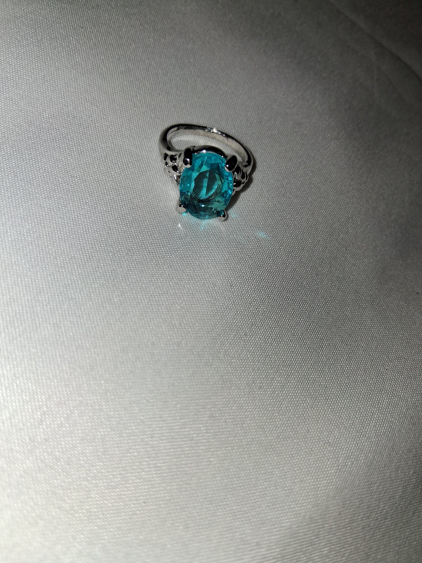 Blue silver plated ring size 9
