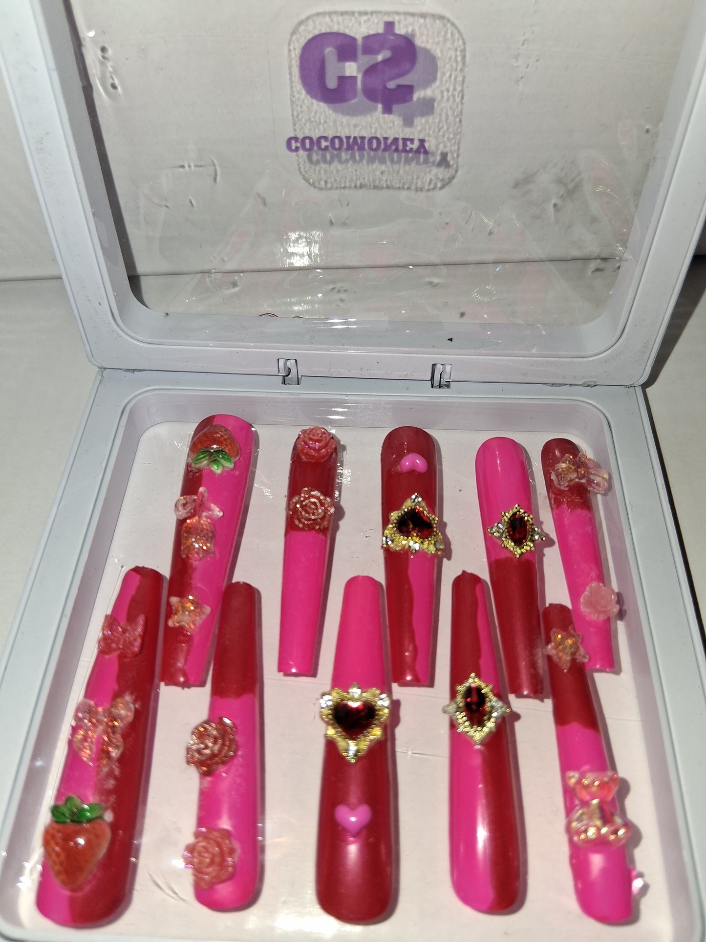 COCOMONEY NAILS CUSTOM 1 OF 1 GLUE ON PRESS ON COMES WITH FREE GIFTS #p72
