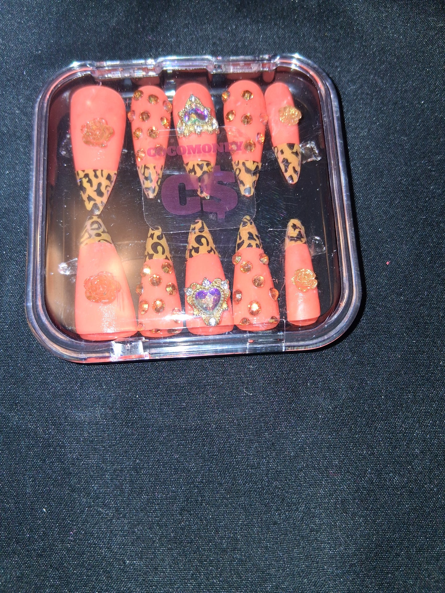 COCOMONEY NAILS CUSTOM 1 OF A KIND PIECES ACRYLIC COMES WITH FREE GIFTS