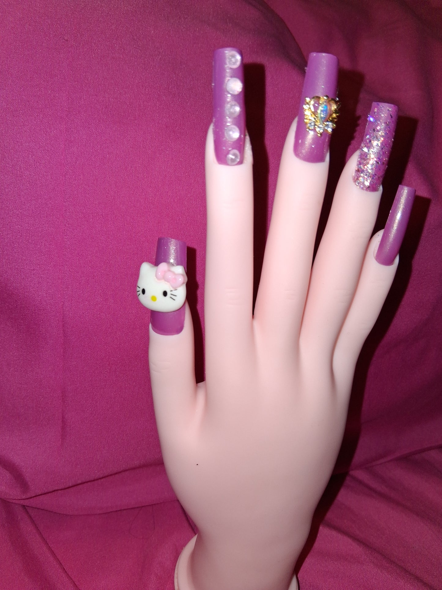 COCOMONEY NAILS CUSTOM 1 OF 1 GLUE ON PRESS ON COMES WITH FREE GIFTS #o69