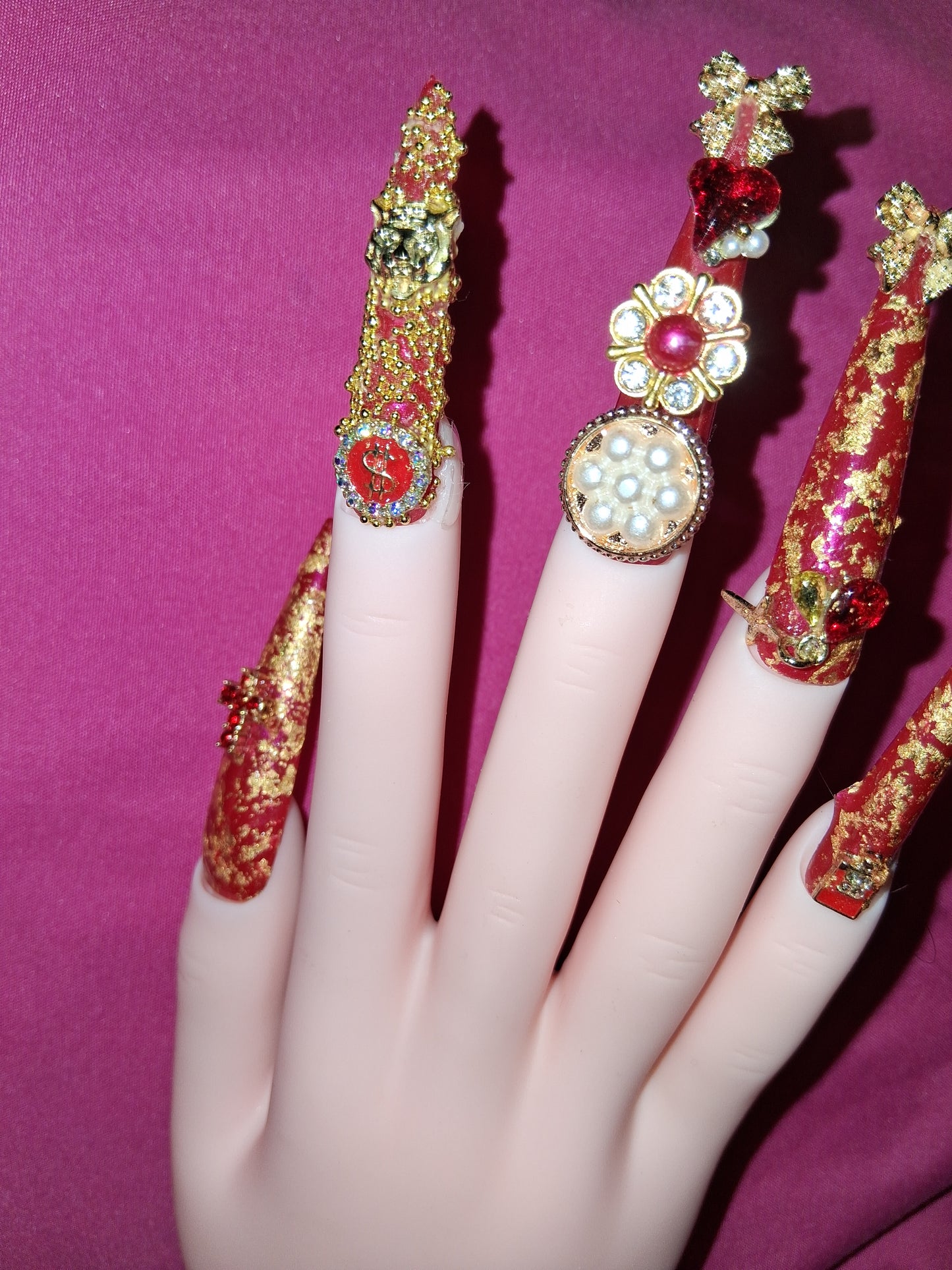 COCOMONEY NAILS CUSTOM 1 OF 1 GLUE ON PRESS ON COMES WITH FREE GIFTS #o11