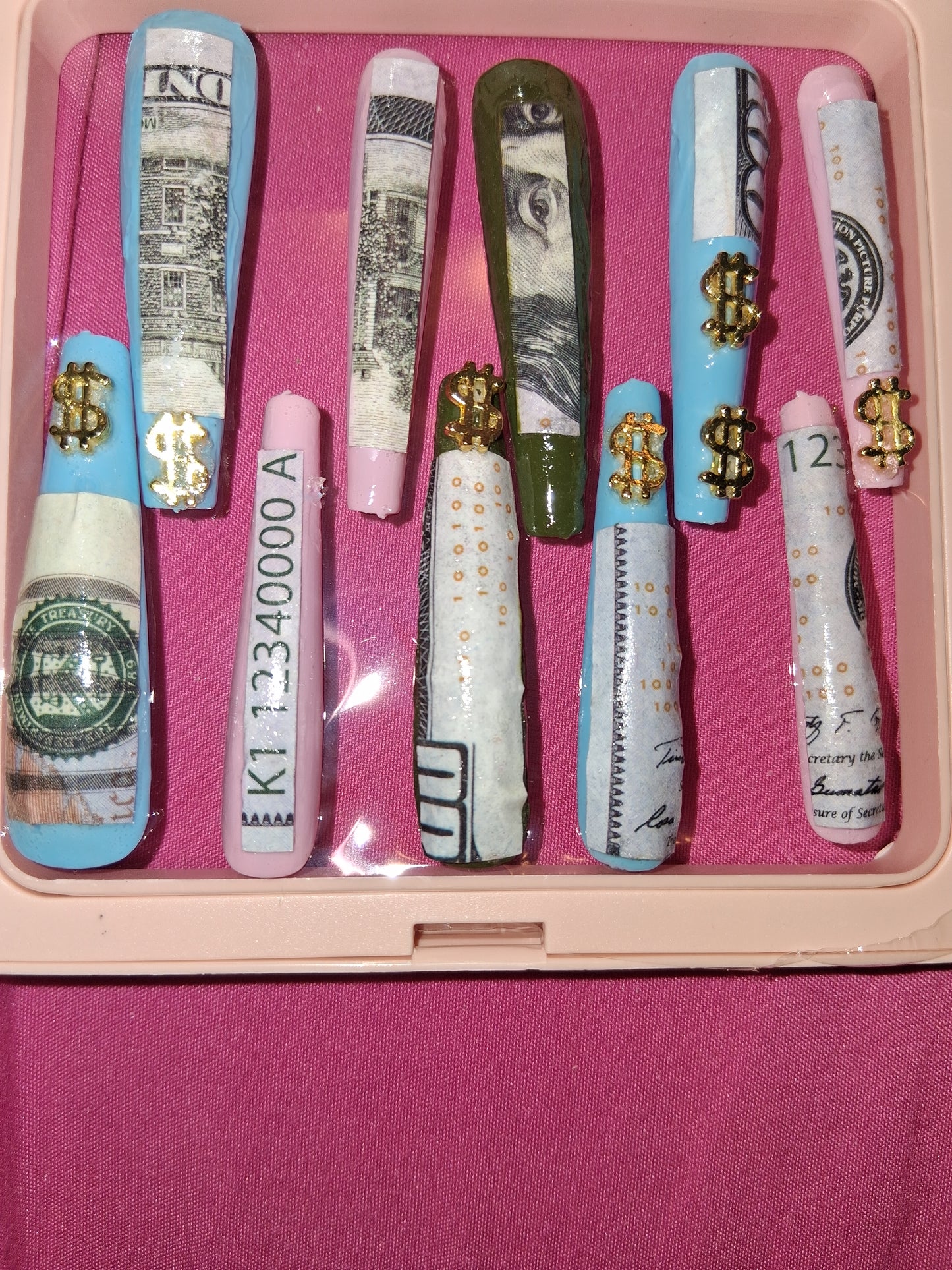 COCOMONEY NAILS CUSTOM 1 OF 1 GLUE ON PRESS ON COMES WITH FREE GIFTS #o41