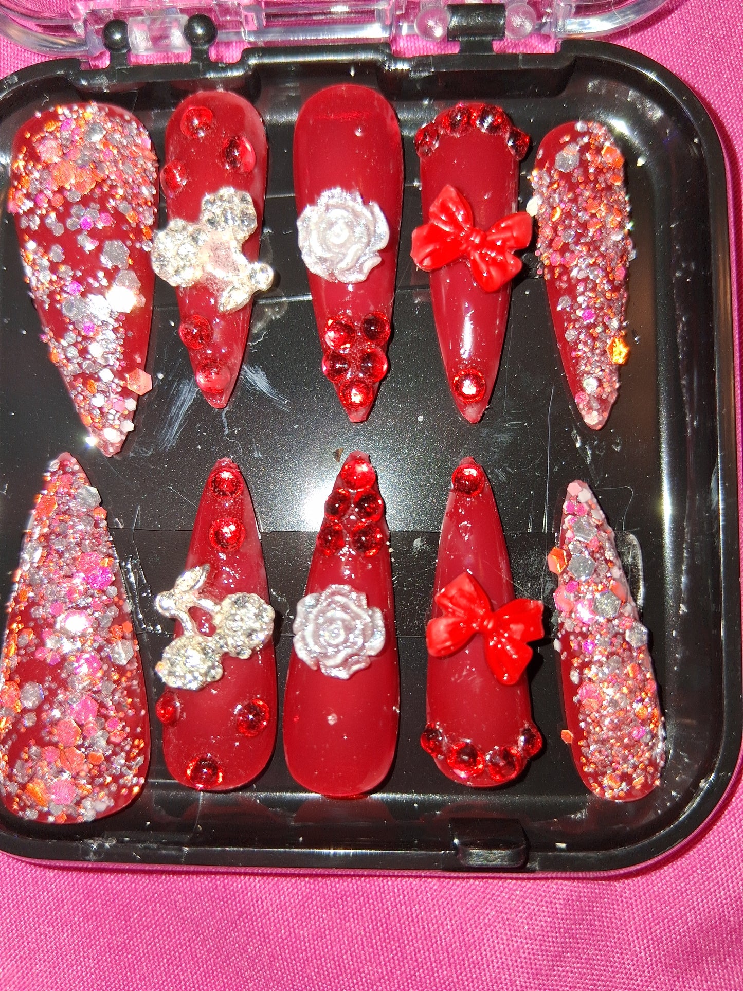 COCOMONEY NAILS CUSTOM 1 OF 1 GLUE ON PRESS ON COMES WITH FREE GIFTS #b70