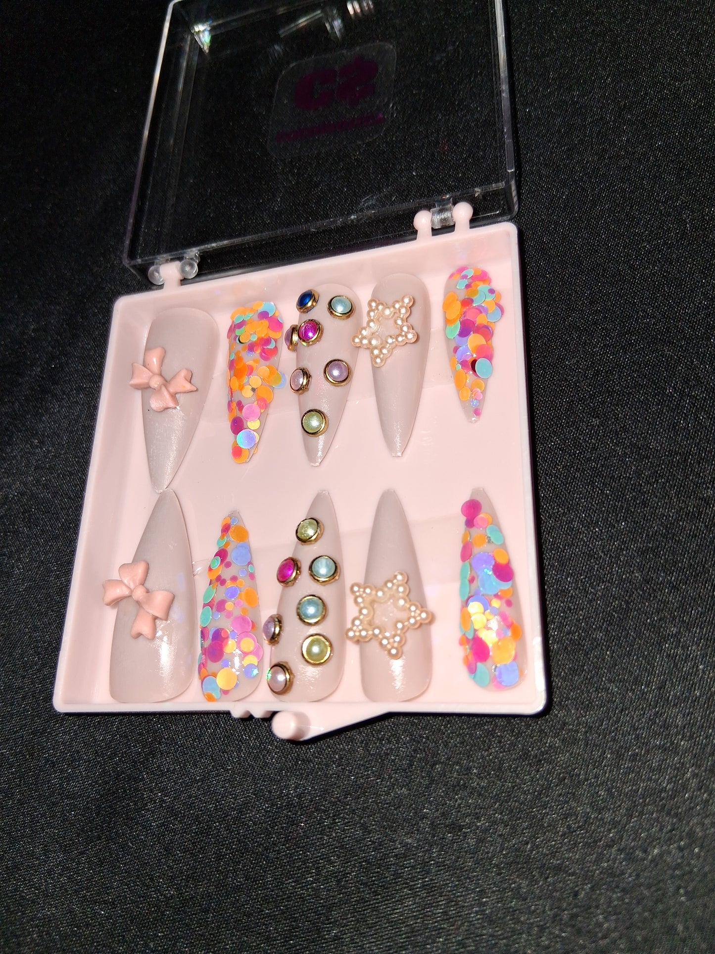 COCOMONEY NAILS CUSTOM ONE OF A KIND PIECES WITH NAIL BAG AND FREE GIFTS