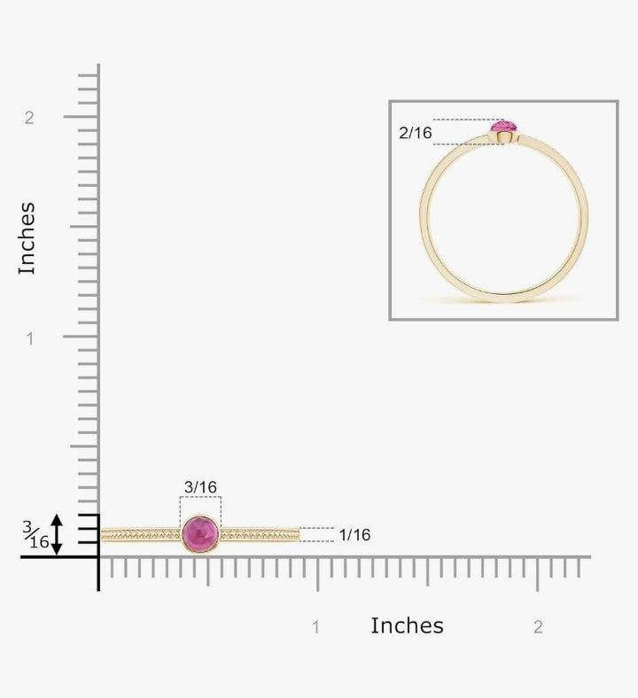 COCOMONEY Natural Pink Tourmaline Solitaire Ring for Women in Sterling Silver / 14K Solid Gold | Birthday, Engagement, ANNIVERSARY WHENEVER