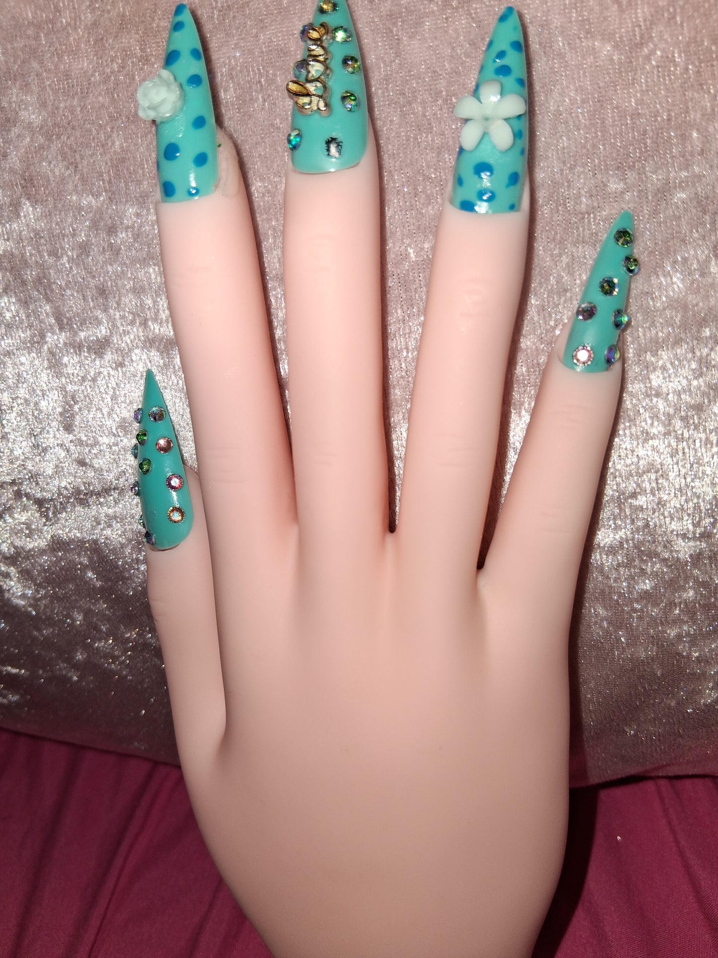 COCOMONEY NAILS CUSTOM 1 OF 1 GLUE ON PRESS ON COMES WITH FREE GIFTS #b64