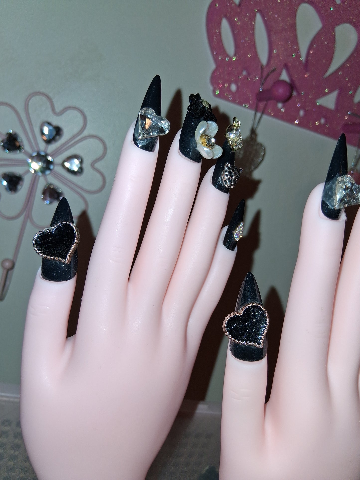COCOMONEY NAILS CUSTOM 1 OF 1 GLUE ON PRESS ON COMES WITH FREE GIFTS #o59
