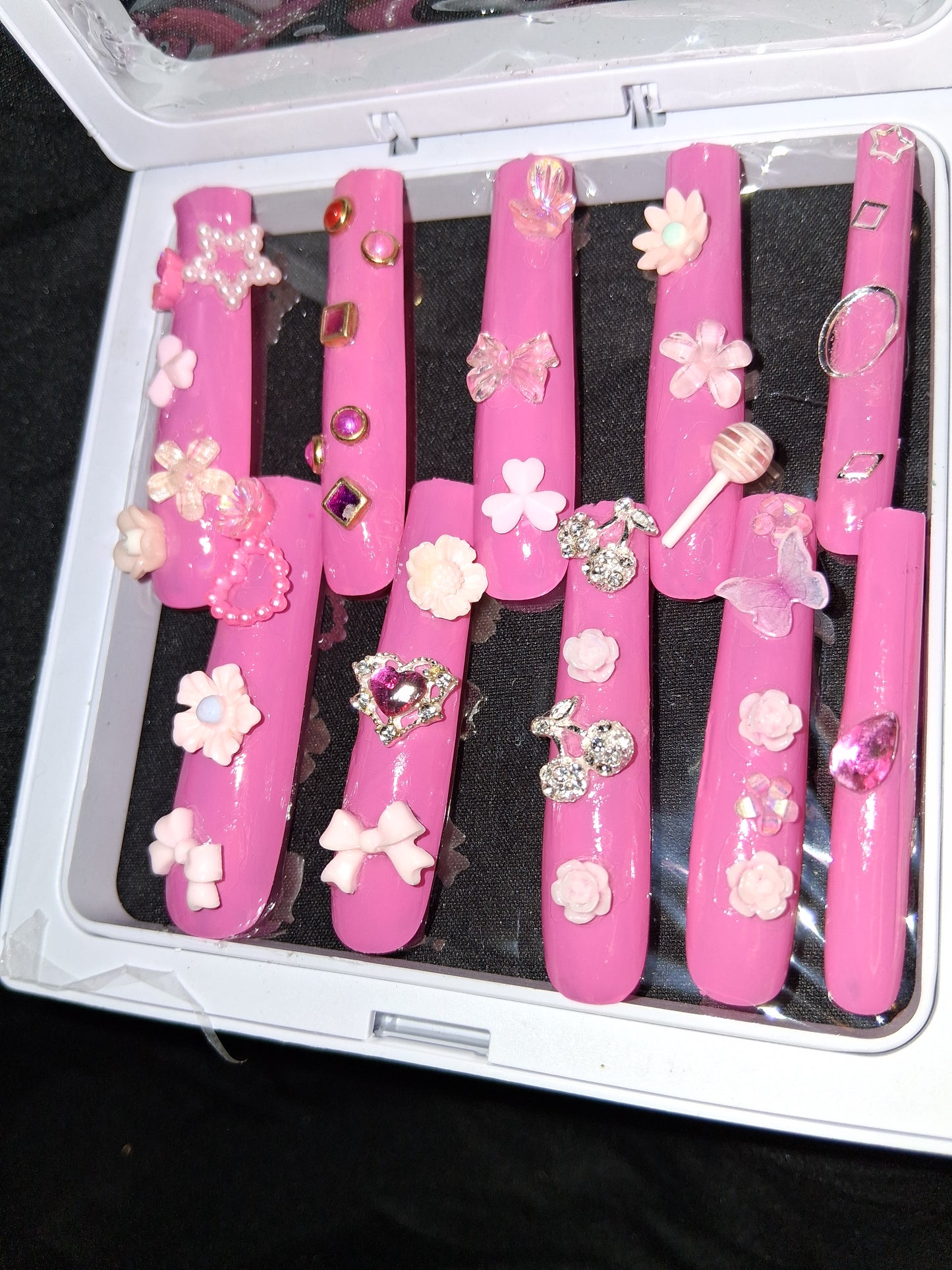 COCOMONEY NAILS CUSTOM 1 OF 1 GLUE ON PRESS ON COMES WITH FREE GIFTS #o73