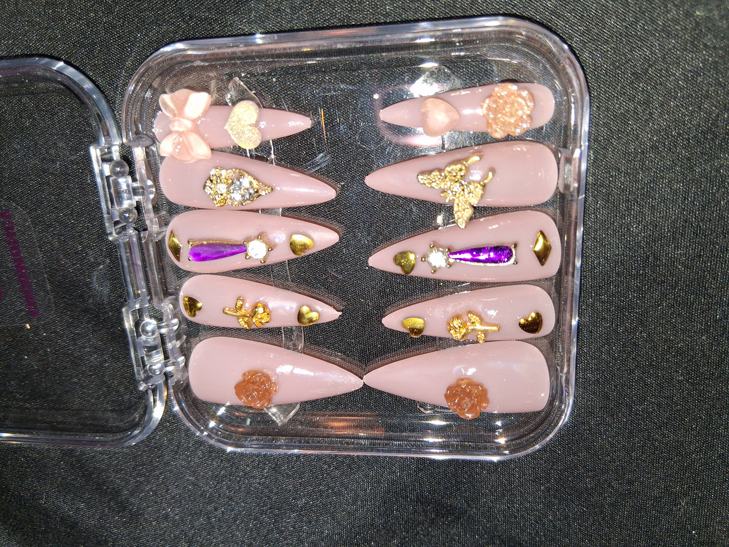 COCOMONEY NAILS CUSTOM ONE OF A KIND PIECES WITH NAIL BAG AND FREE GIFTS ACRYLIC