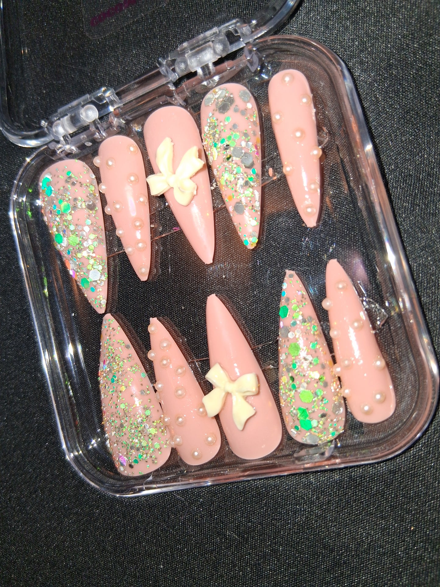 COCOMONEY NAILS CUSTOM 1 OF A KIND PIECES ACRYLIC COMES 2ITH FREE GIFTS