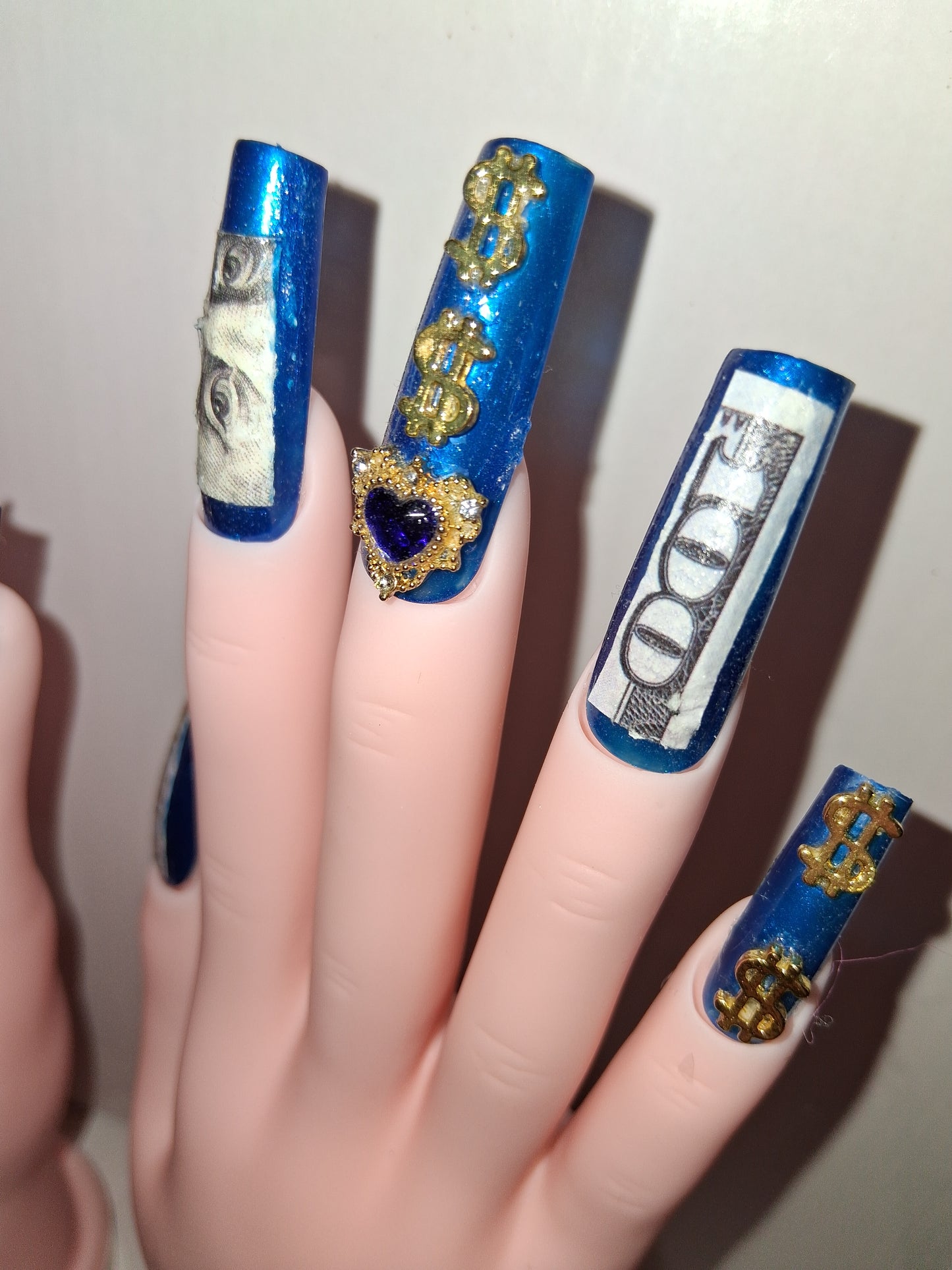 COCOMONEY NAILS CUSTOM 1 OF 1 GLUE ON PRESS ON COMES WITH FREE GIFTS #o48