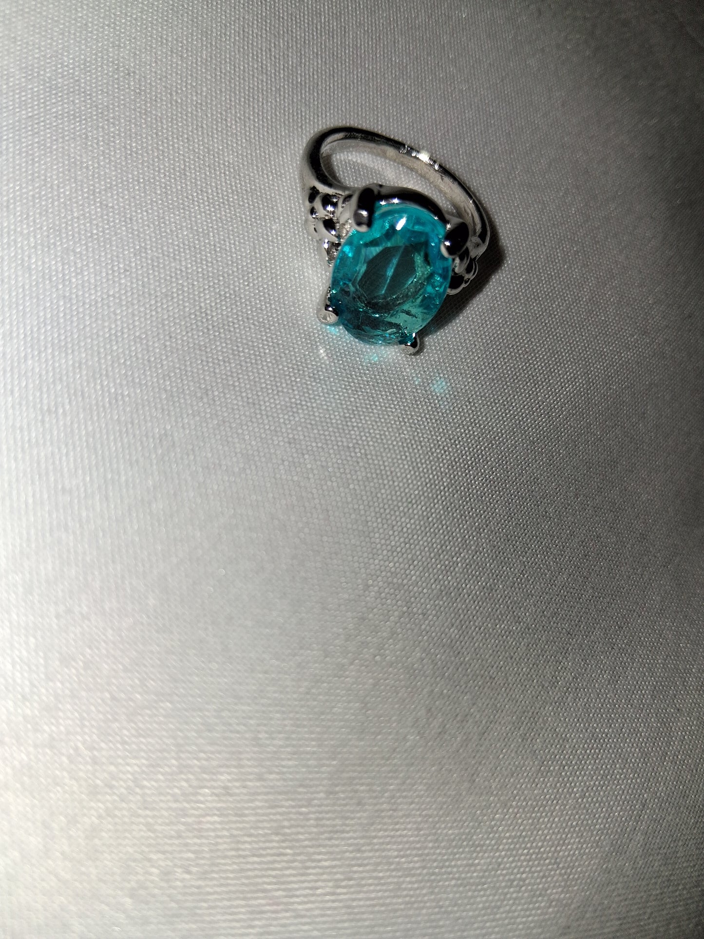 Blue silver plated ring size 9