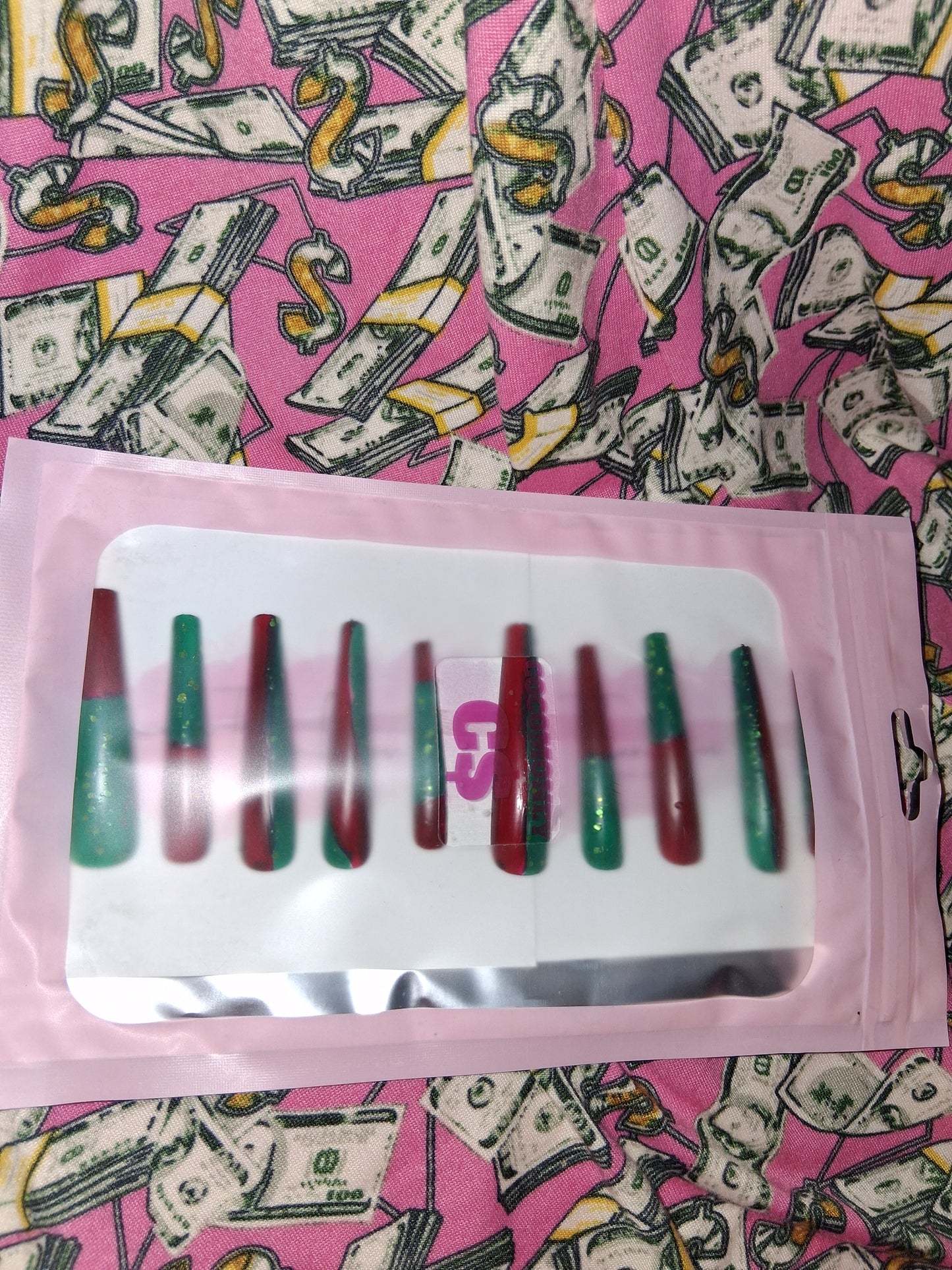 COCOMONEY NAILS CUSTOM 1 OF 1 GLUE ON PRESS ON COMES WITH FREE GIFTS #g3