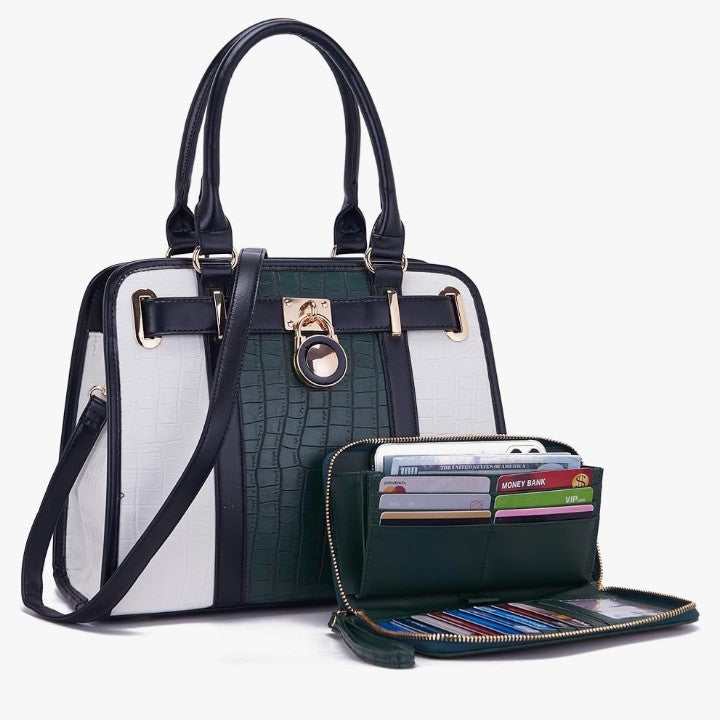 Handbags Sets For Women Shoulder Bags Top Handle Work Satchel Tote Purses Set With Matching Wallet 2pcs