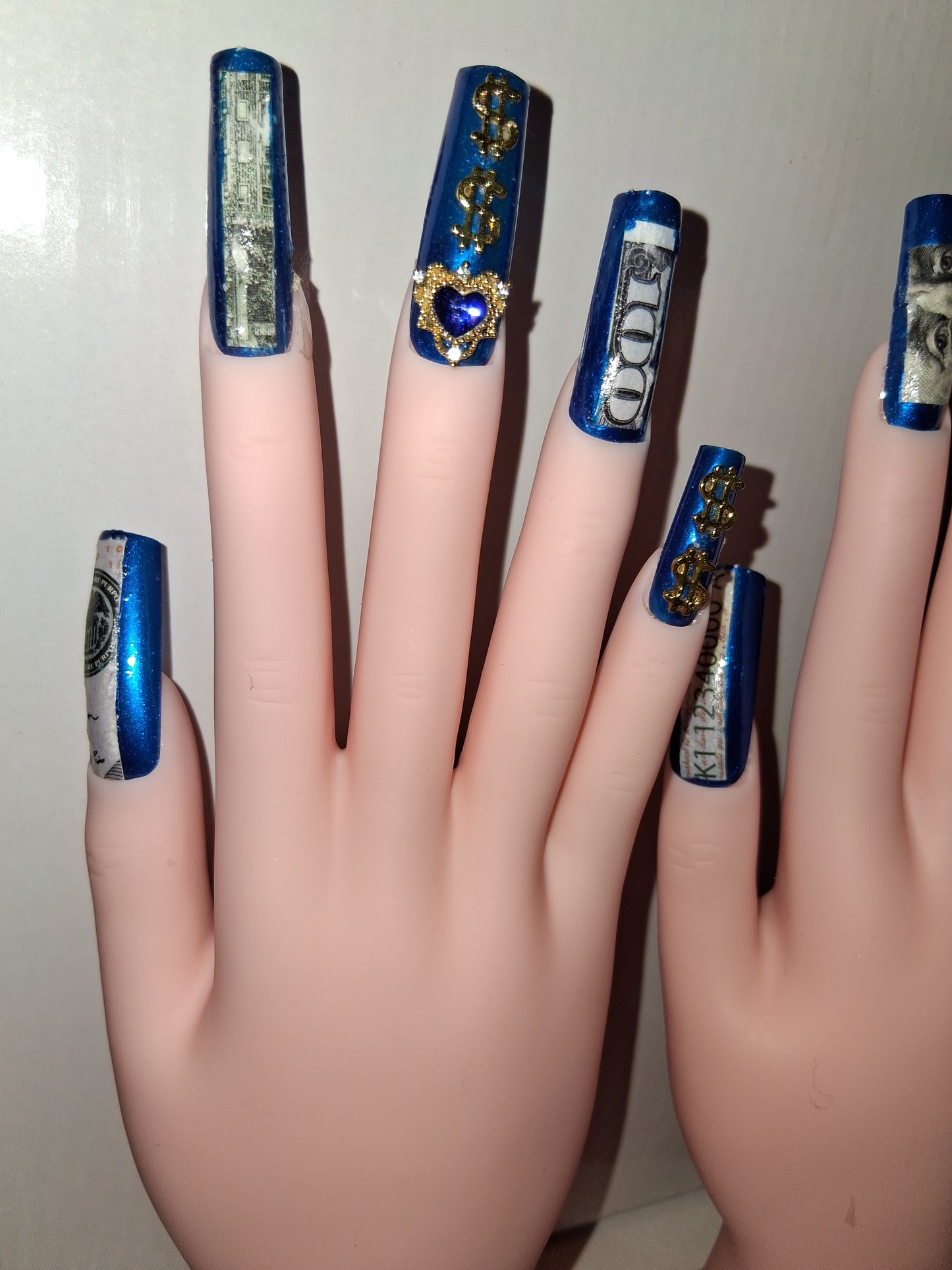 COCOMONEY NAILS CUSTOM 1 OF 1 GLUE ON PRESS ON COMES WITH FREE GIFTS #o48