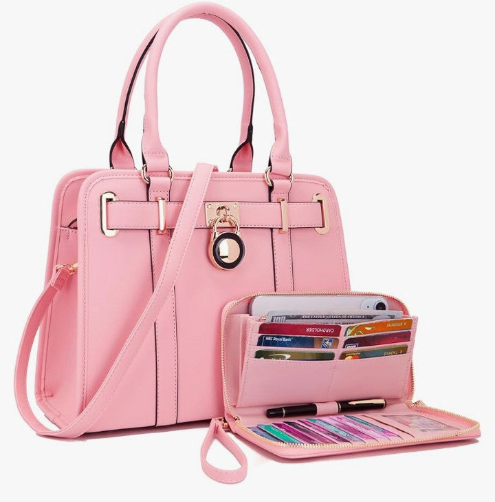 Handbags Sets For Women Shoulder Bags Top Handle Work Satchel Tote Purses Set With Matching Wallet 2pcs