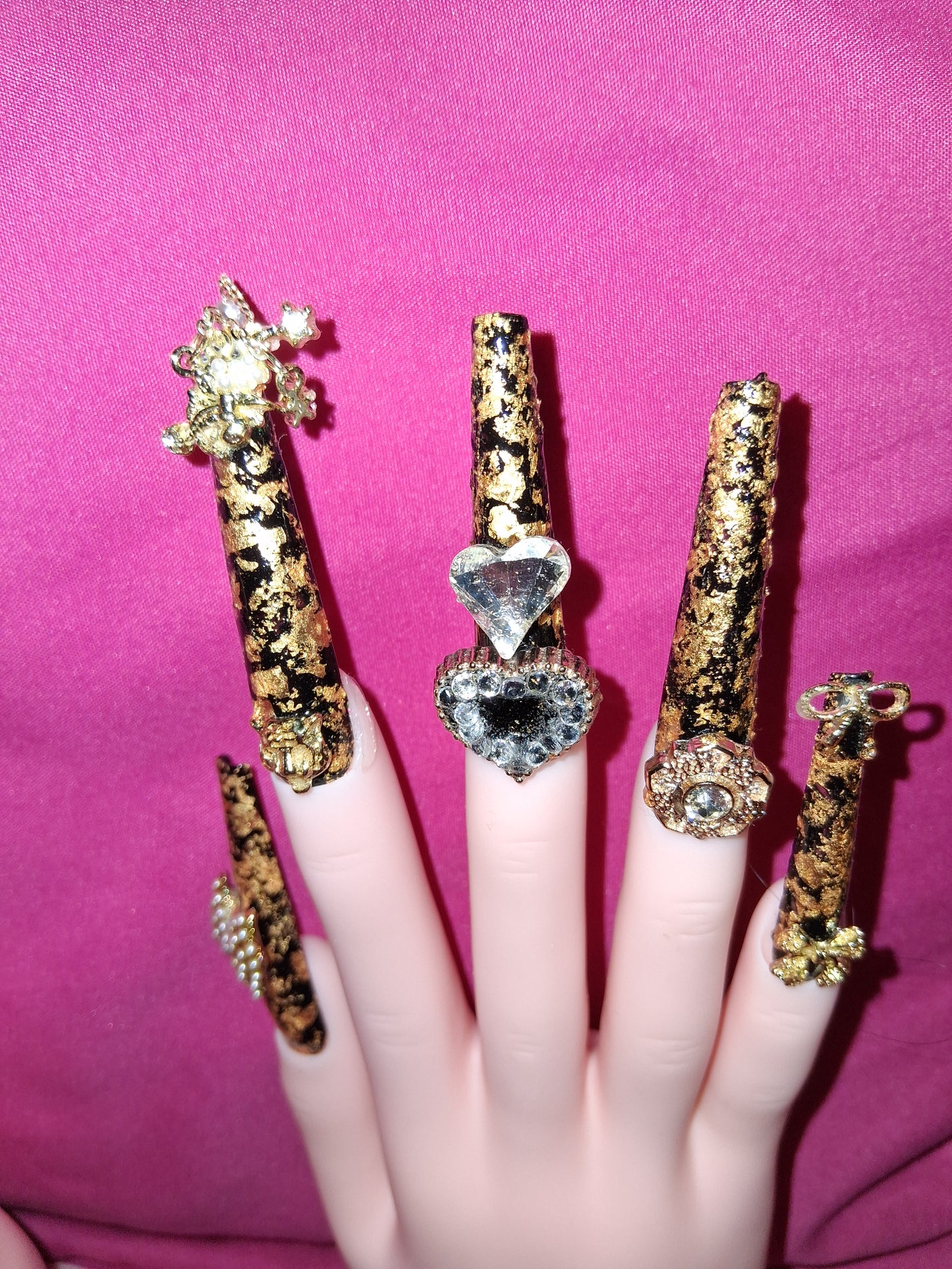 COCOMONEY NAILS CUSTOM 1 OF 1 GLUE ON PRESS ON COMES WITH FREE GIFTS #o38