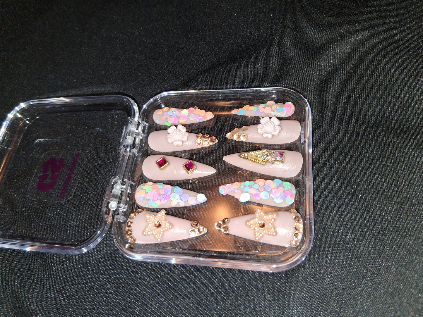 COCOMONEY NAILS CUSTOM ONE OF A KIND PIECES WITH NAIL BAG AND FREE GIFTS ACRYLIC
