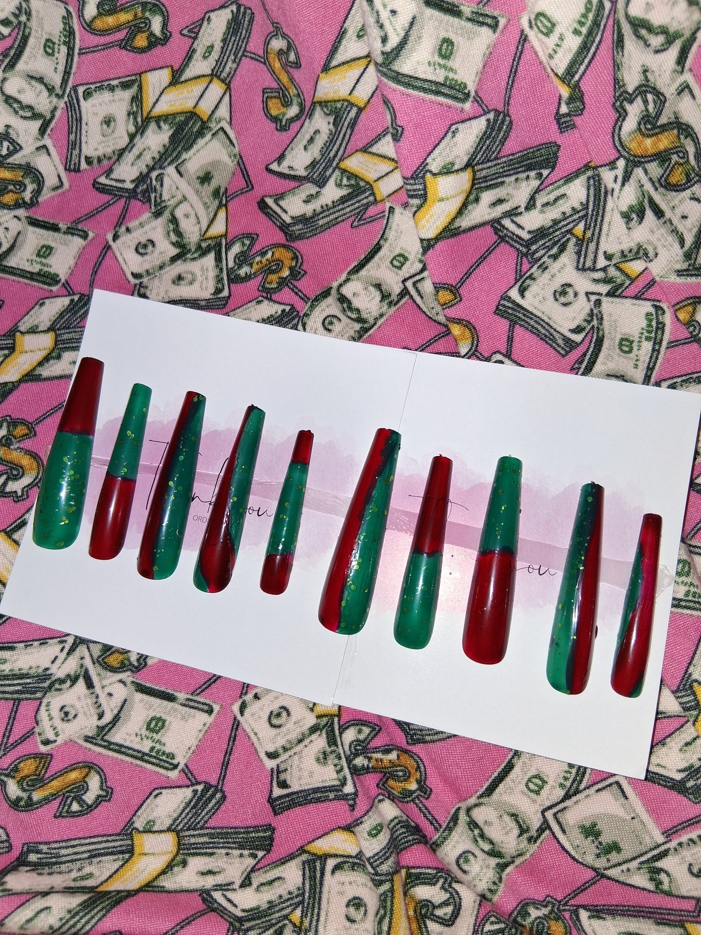 COCOMONEY NAILS CUSTOM 1 OF 1 GLUE ON PRESS ON COMES WITH FREE GIFTS #g3