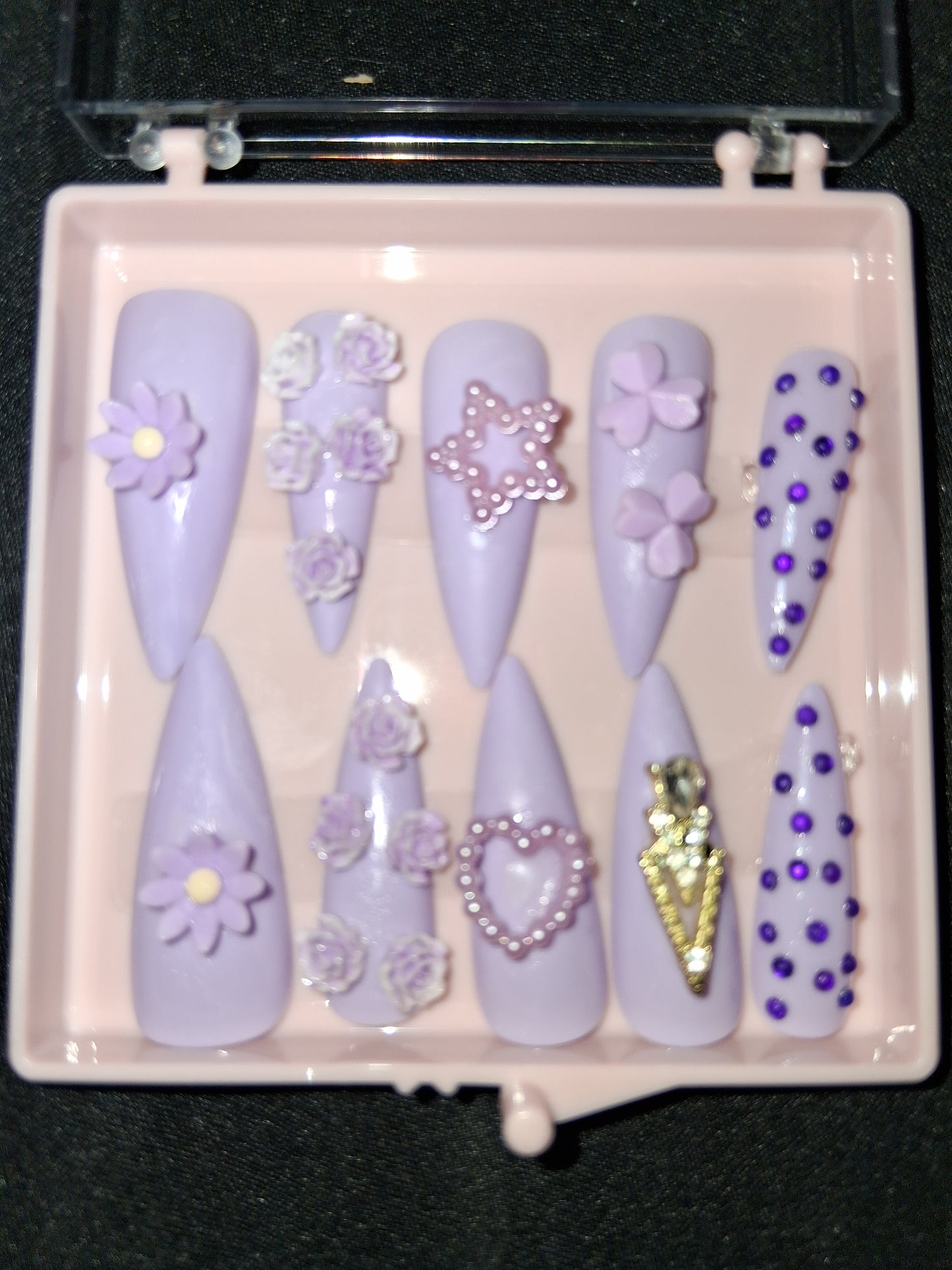 COCOMONEY NAILS CUSTOM 1 OF 1 GLUE ON PRESS ON COMES WITH FREE GIFTS #b56