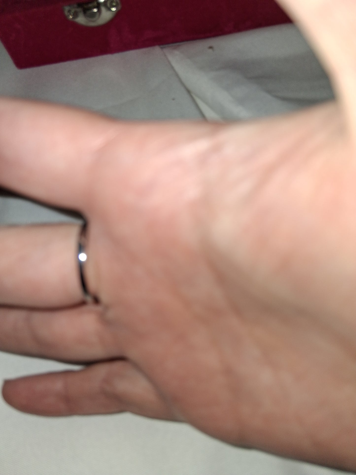 Orange silver plated ring size 6