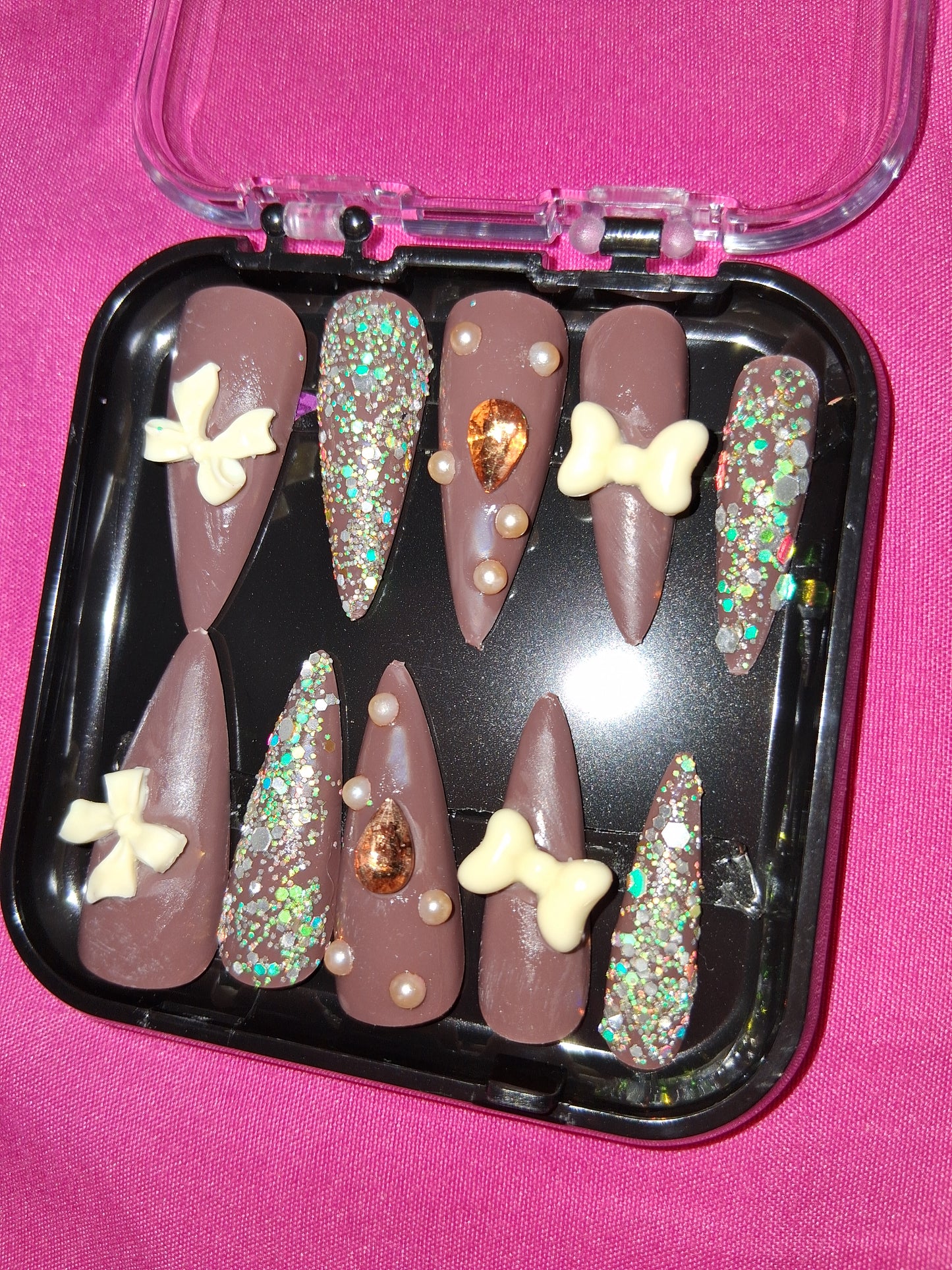 COCOMONEY NAILS CUSTOM 1 OF 1 GLUE ON PRESS ON COMES WITH FREE GIFTS #b88