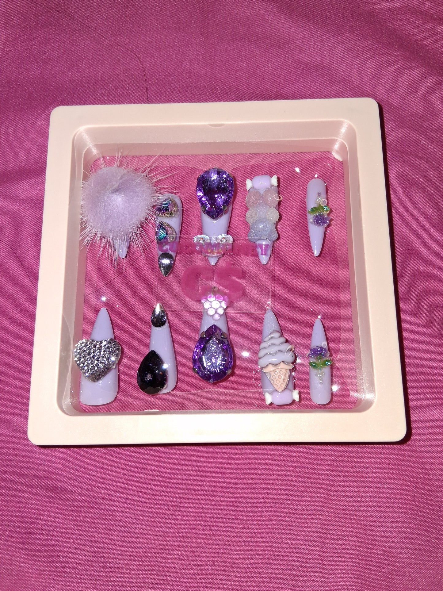 COCOMONEY NAILS CUSTOM 1 OF 1 GLUE ON PRESS ON COMES WITH FREE GIFTS #o12