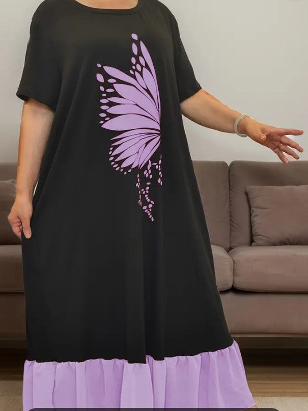 COCOMONEY NIGHT GOWN BUTTERFLY DESIGN
