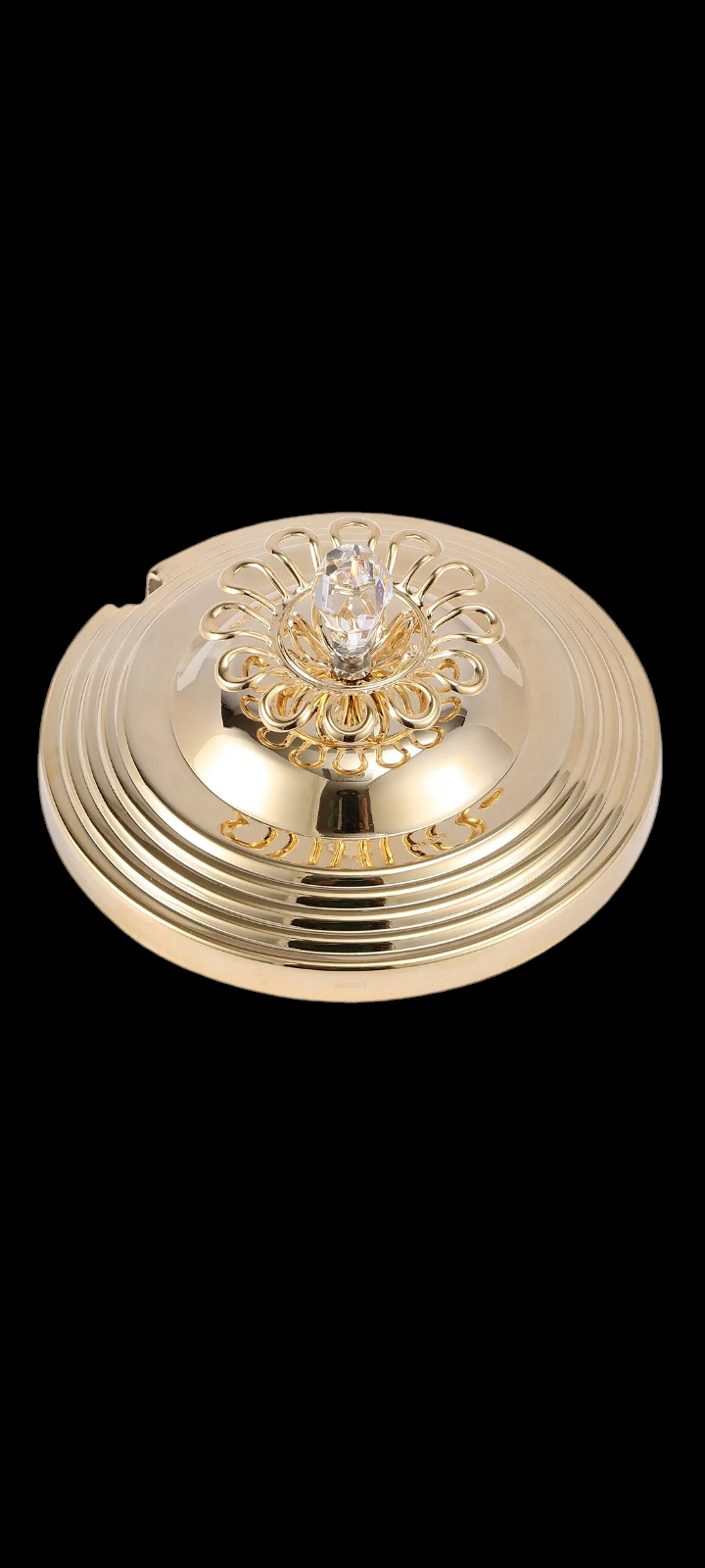24K Gold Plated Sugar Bowl Honey Dish Glass Bowl - Detailed Intricate Design and Flower on Cover with Crystal Studded Spoon Great Gifts idea for Birthday, Mother's Day, Christmas, Anniversary etc
