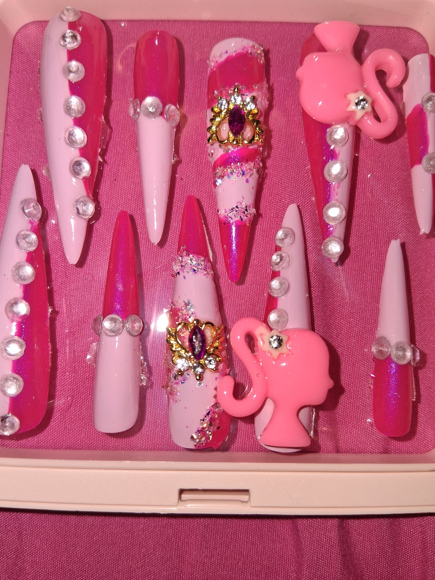COCOMONEY NAILS CUSTOM 1 OF 1 GLUE ON PRESS ON COMES WITH FREE GIFTS #o33