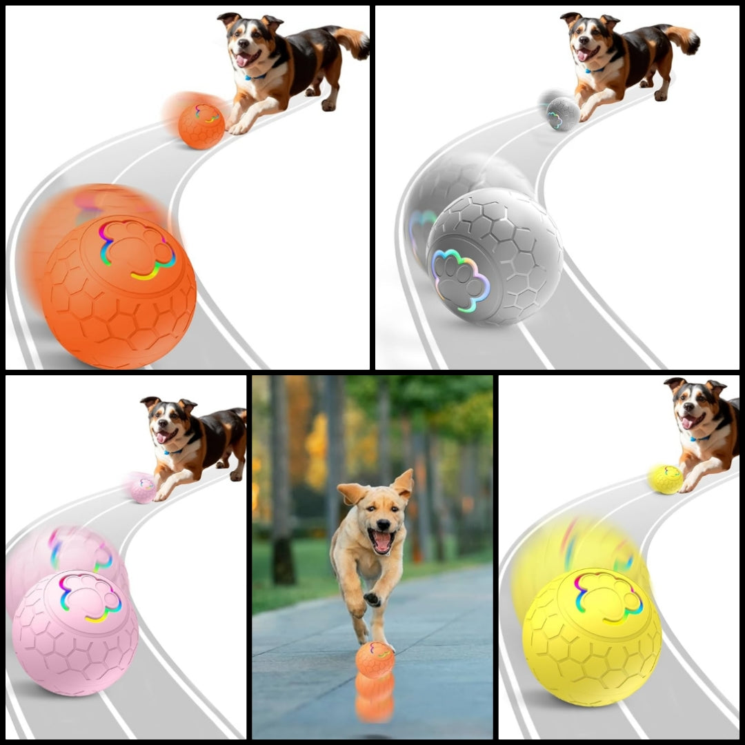Smart Interactive Pet Toys Ball, Auto Bouncing Rotating Ball, Moving Pet Toys for Dogs Cats 20 lbs (Size Small - 2.2-inch Diameter), USB Rechargeable, Fun Gift for Boredom,