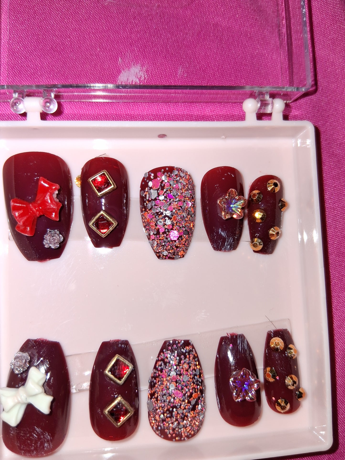 COCOMONEY NAILS CUSTOM 1 OF 1 GLUE ON PRESS ON COMES WITH FREE GIFTS #b57