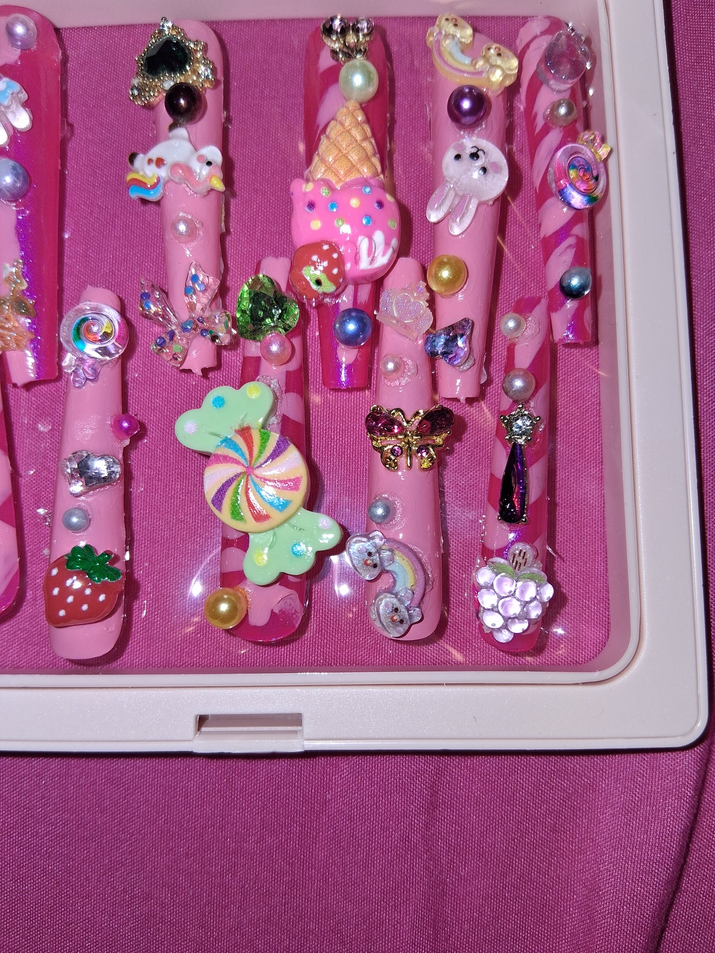 COCOMONEY NAILS CUSTOM 1 OF 1 GLUE ON PRESS ON COMES WITH FREE GIFTS #o13