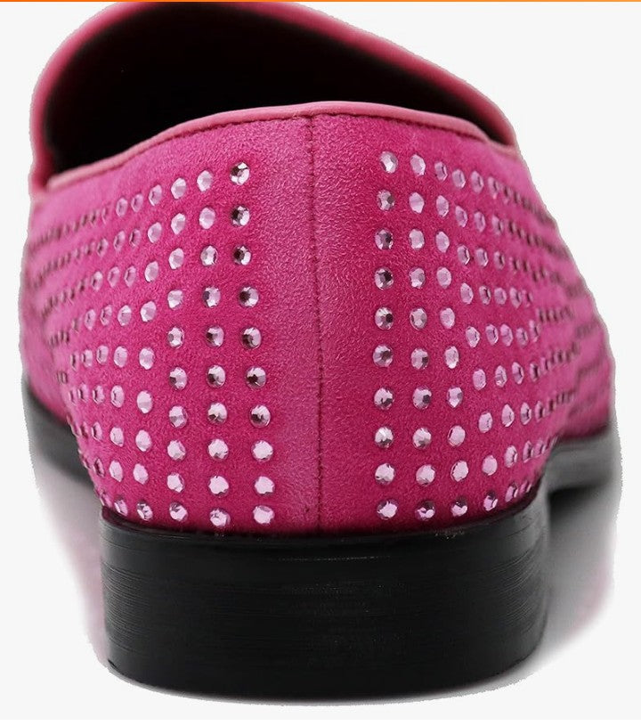 Velvet Rhinestone Designer Dress Loafers Slip On Shoes Classic Tuxedo Dress Shoes