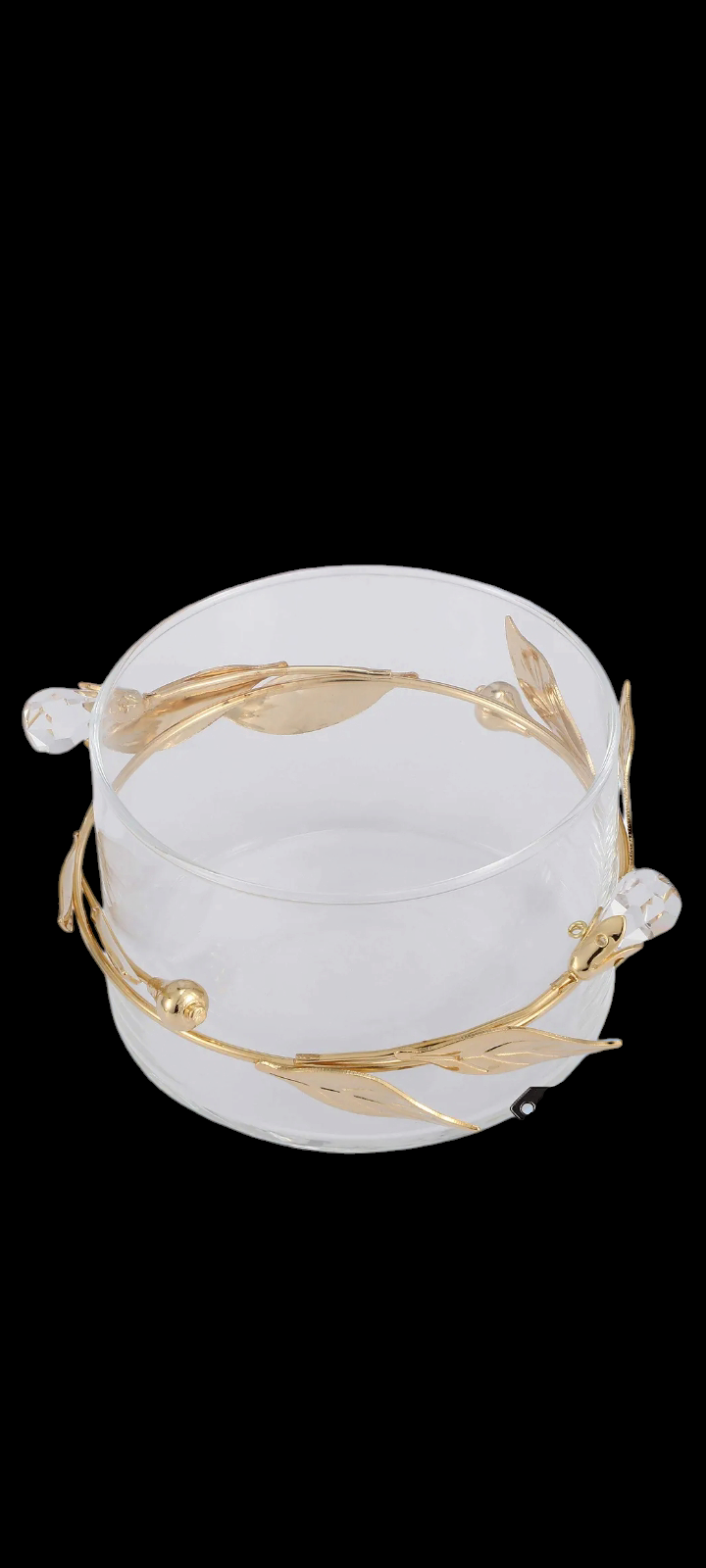 24K Gold Plated Sugar Bowl, Honey Dish, Candy Glass Bowl - Flower and Vine Design w/Spoon Great Gifts idea for Mother's Day, Birthday, Anniversary