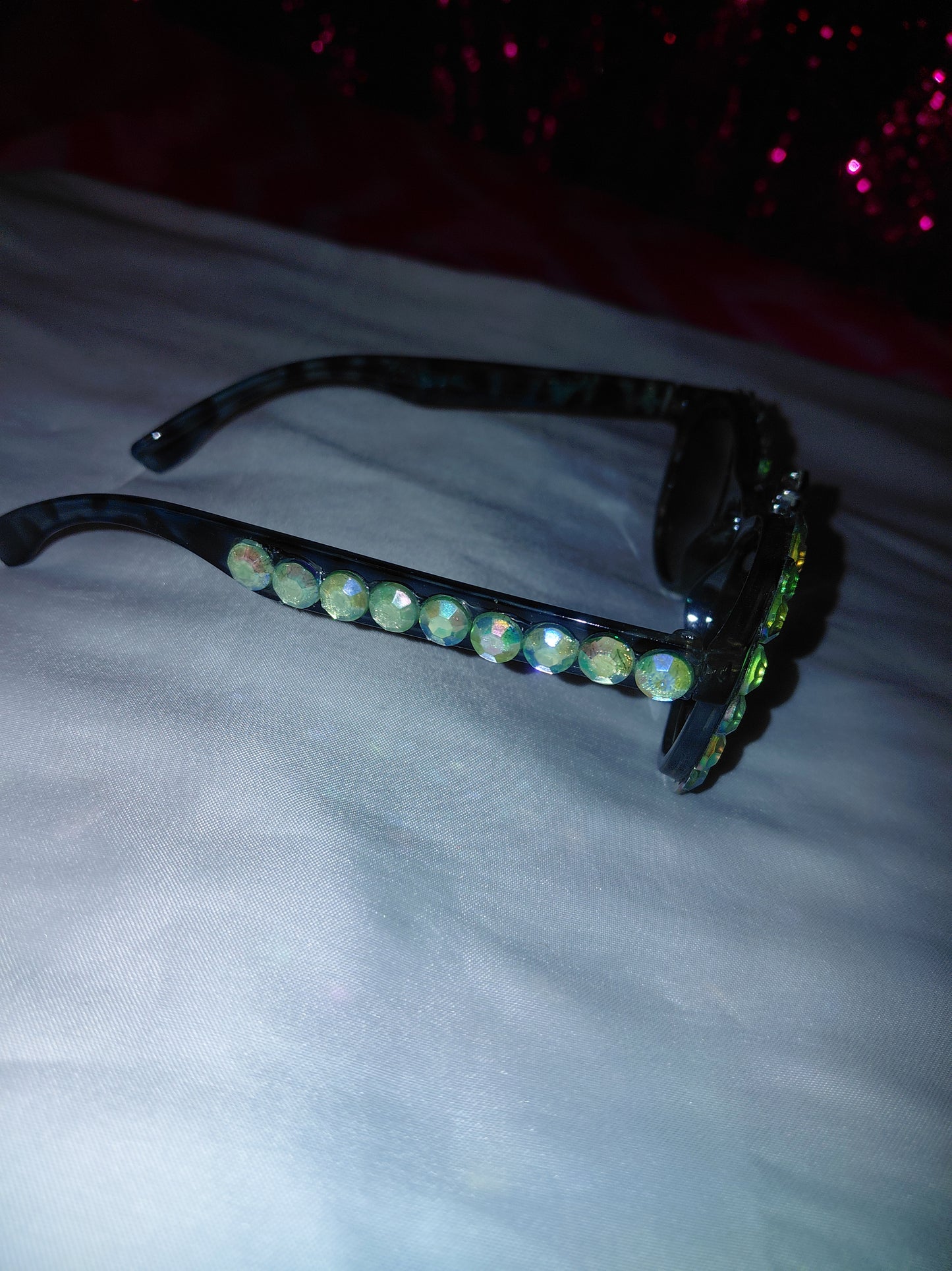 Cocomoney Glasses custom 1 of 1 pair sunglasses gemstones plastic materials uv COCOMONEY.STORE