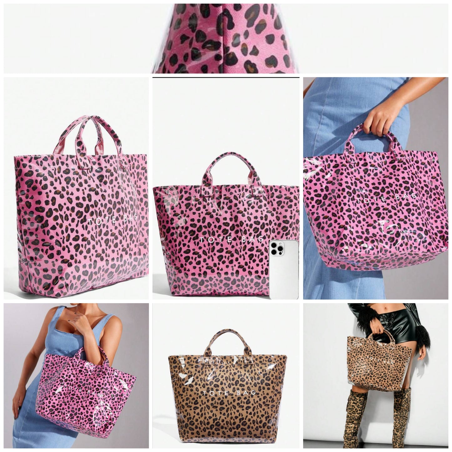Fashionable Cocomoney Leopard Jelly Handbag, Large Capacity Tote Bag For Women, Leopard Print, Big Capacity