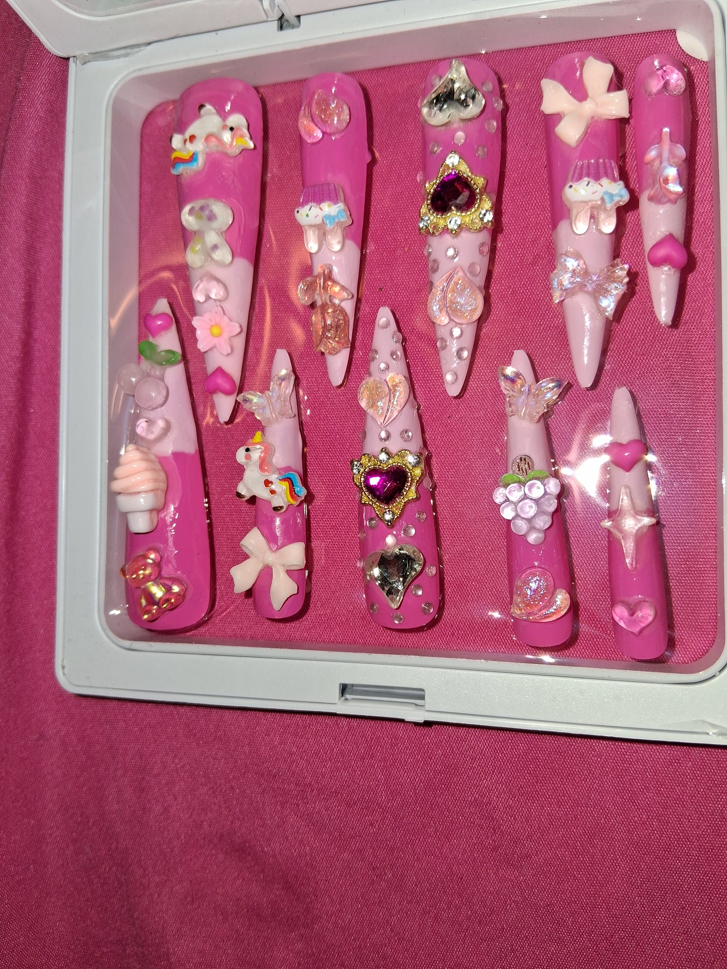 COCOMONEY NAILS CUSTOM 1 OF 1 GLUE ON PRESS ON COMES WITH FREE GIFTS #p38