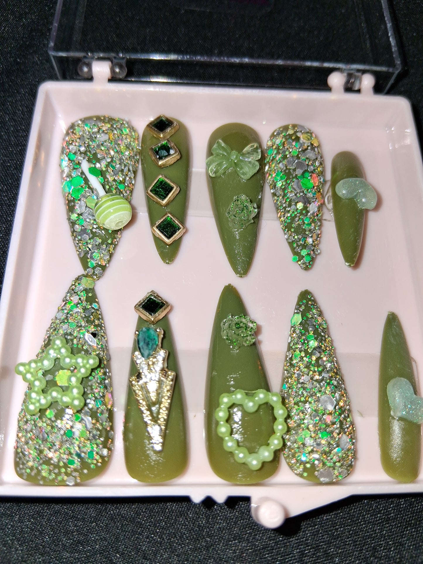 COCOMONEY NAILS CUSTOM ONE OF A KIND PIECES WITH NAIL BAG AND FREE GIFTS