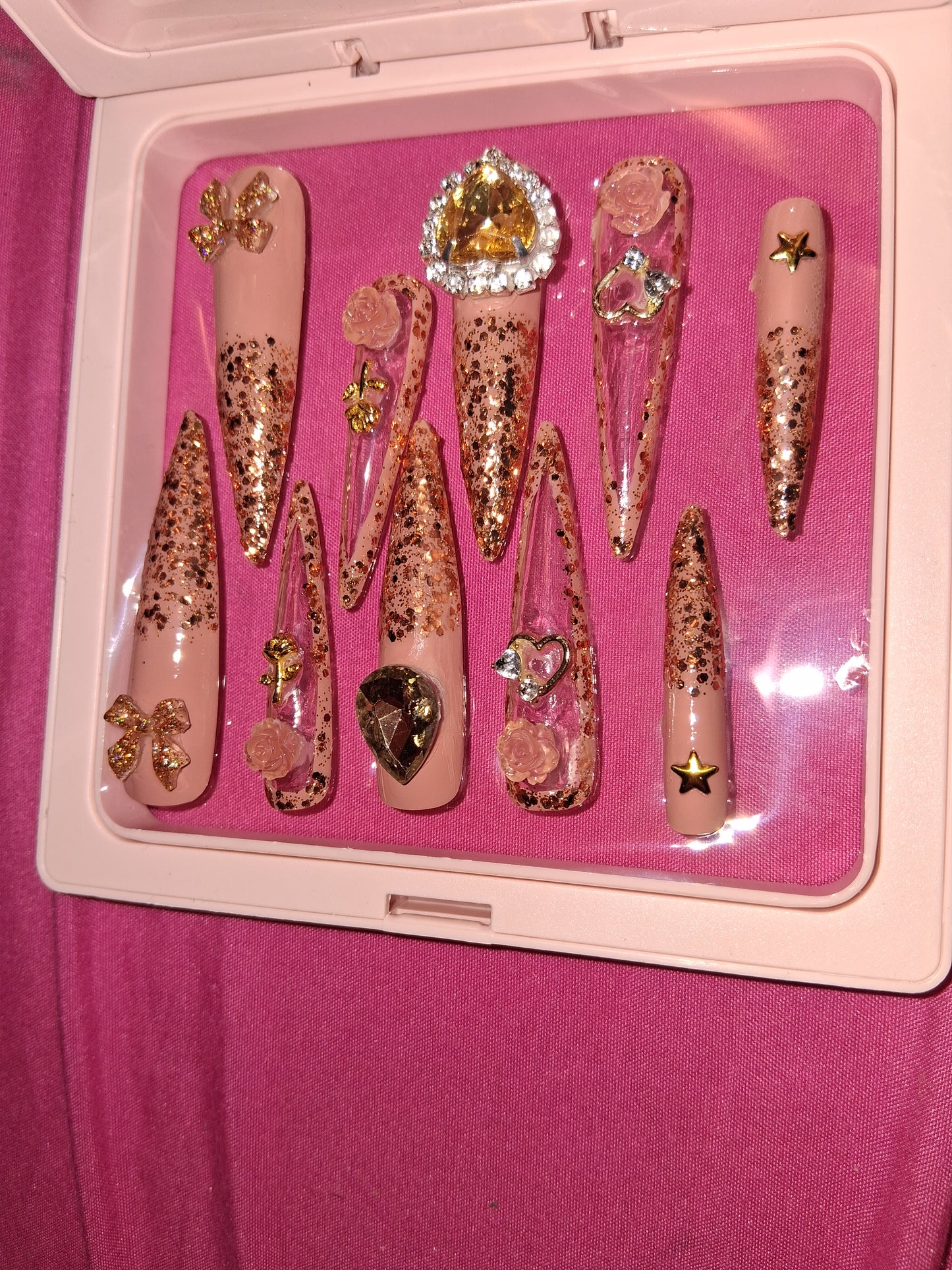 COCOMONEY NAILS CUSTOM 1 OF 1 GLUE ON PRESS ON COMES WITH FREE GIFTS #o2