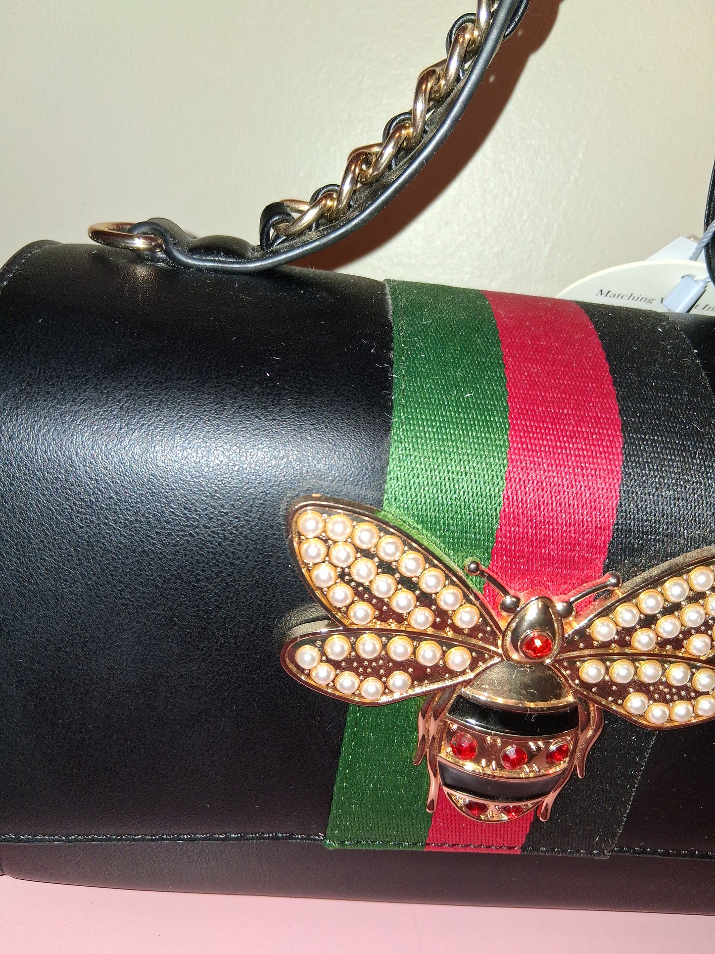 COCOMONEY HANDBAG BLACK WITH WALLET AND STRAP 10IN BY 8IN BY 5IN ONLY 2 of these pu