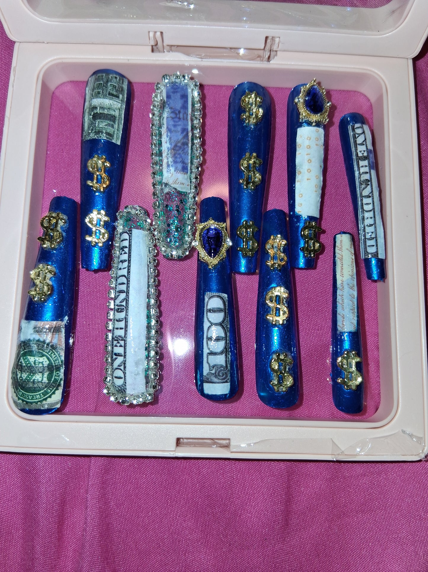 COCOMONEY NAILS CUSTOM 1 OF 1 GLUE ON PRESS ON COMES WITH FREE GIFTS #o49