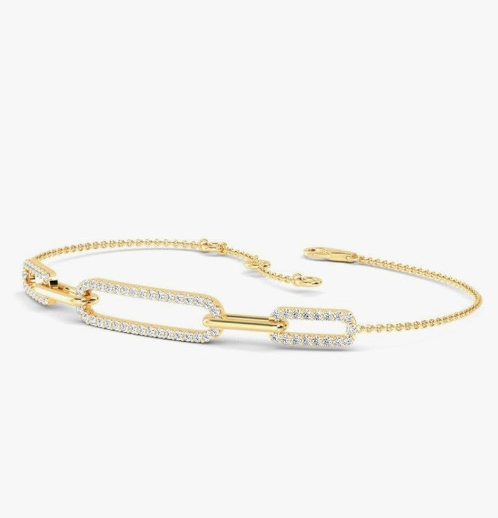 COCOMONEY 1-20 Carat (ctw) White Gold Round Cut LAB GROWN Diamond Bracelets (Color H-I Clarity VS1-VS2)