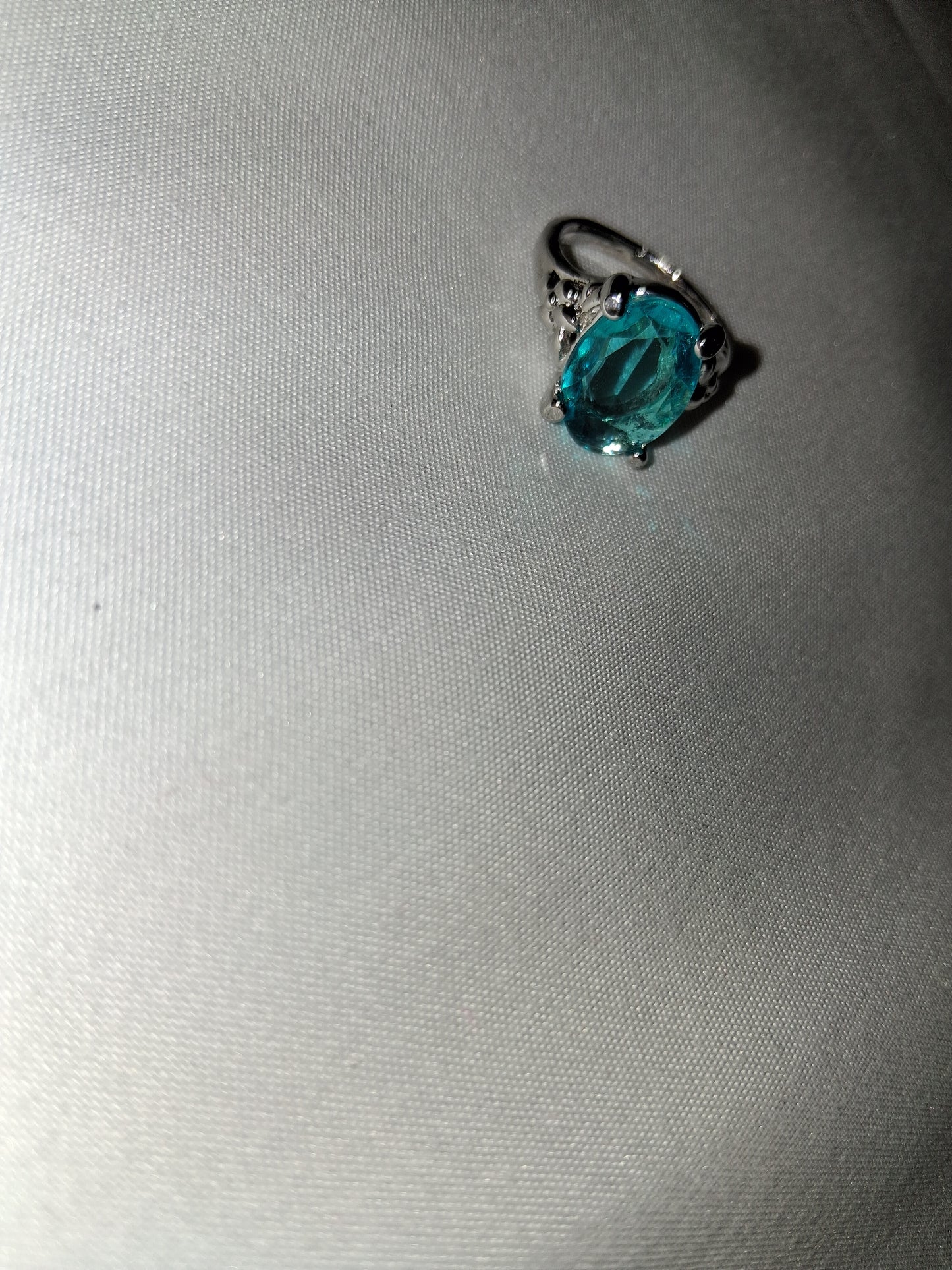 Blue silver plated ring size 9