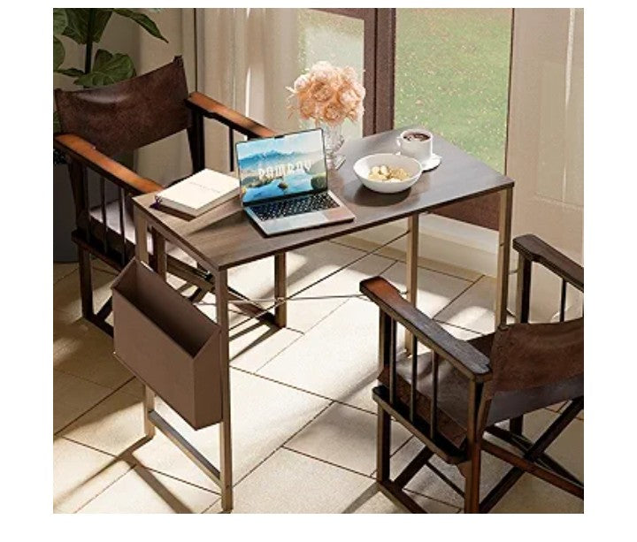 Pamray 32 Inch Computer Desk Small Spaces Desk with Storage Bag for Bedroom Writing and Home Office Work Small Study Desk Table