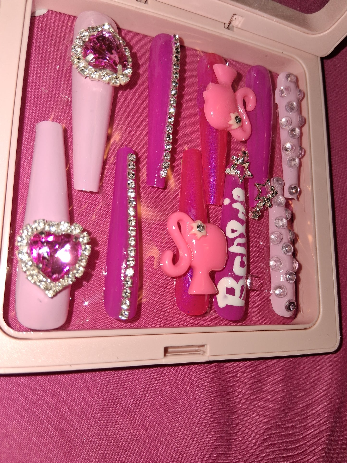 COCOMONEY NAILS CUSTOM 1 OF 1 GLUE ON PRESS ON COMES WITH FREE GIFTS #p45