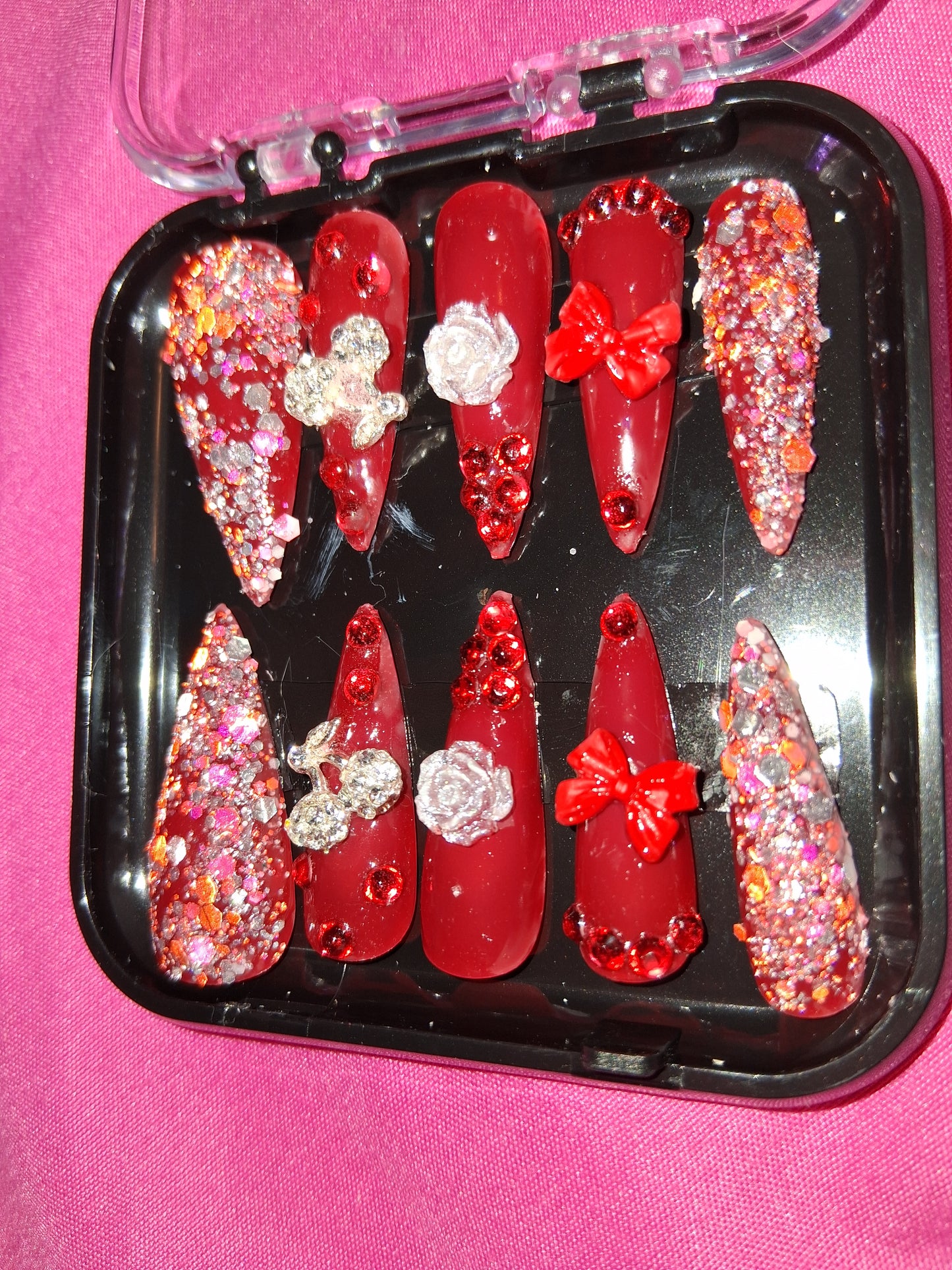 COCOMONEY NAILS CUSTOM 1 OF 1 GLUE ON PRESS ON COMES WITH FREE GIFTS #b70