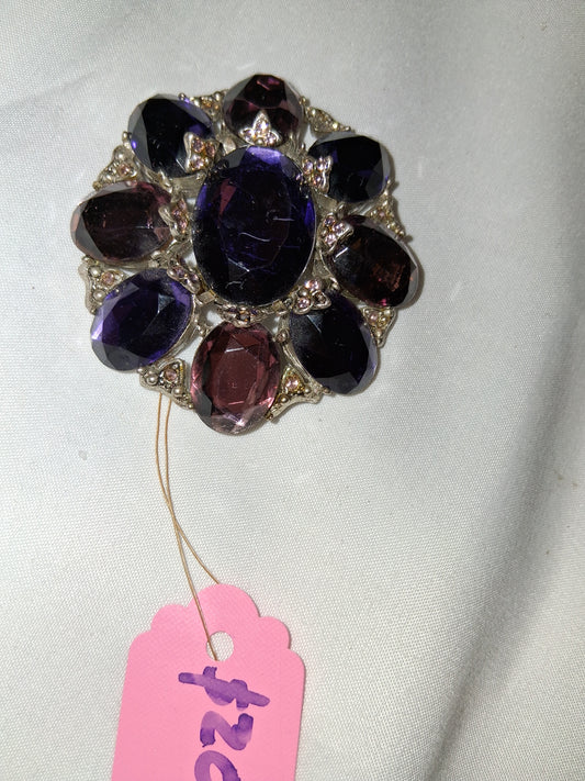 Brooch pink and purple stones only 1 COCOMONEY