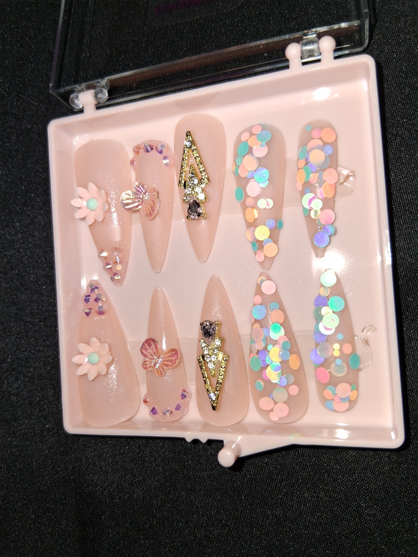 COCOMONEY NAILS CUSTOM ONE OF A KIND PIECES WITH NAIL BAG AND FREE GIFTS ACRYLIC